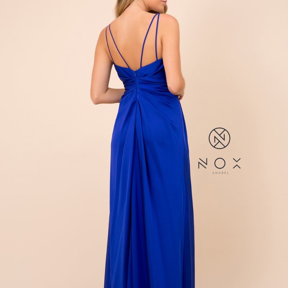 Leg Slit Sleeveless A-Line Long Prom Dress 8347 - Picture 5 of 7